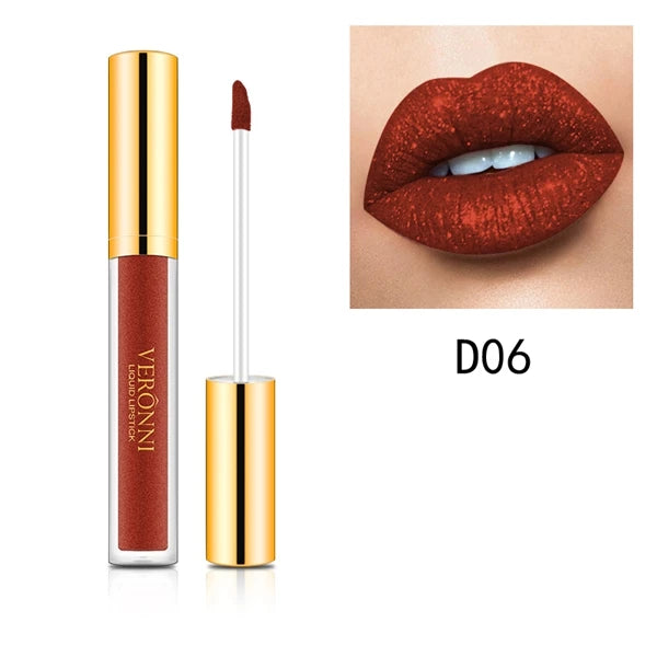 10 Colors Sexy Diamond Lip Gloss Shimmer Long Lasting Lip Makeup Waterproof Metallic Pearl Color Velvet Lipstick Cosmetics
