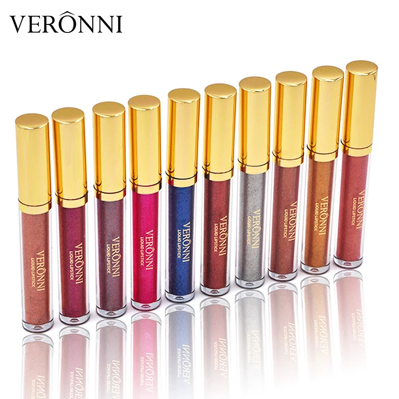 10 Colors Sexy Diamond Lip Gloss Shimmer Long Lasting Lip Makeup Waterproof Metallic Pearl Color Velvet Lipstick Cosmetics