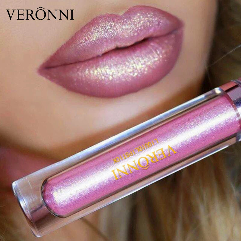 10 Colors Sexy Diamond Lip Gloss Shimmer Long Lasting Lip Makeup Waterproof Metallic Pearl Color Velvet Lipstick Cosmetics