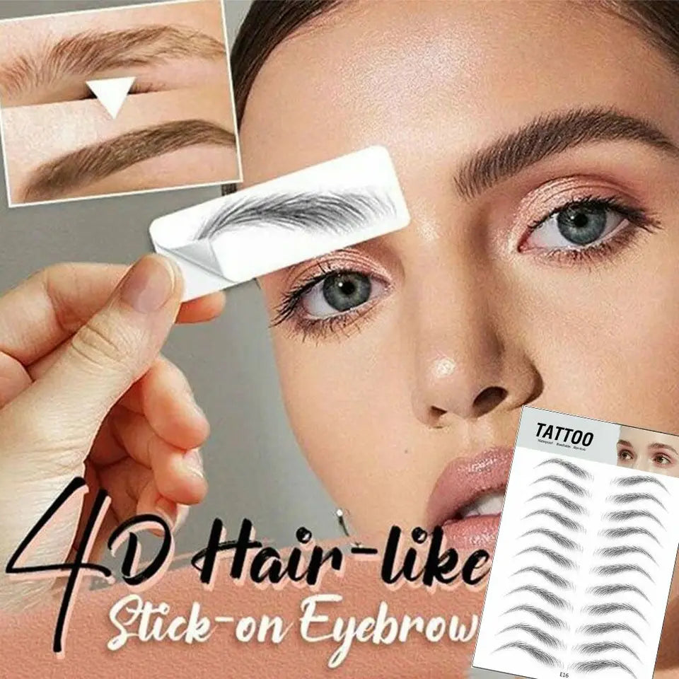 4D Hair-like Eyebrow False Eyebrows Tattoo Sticker Authentic Makeup Water-based Waterproof Brow stickers Cosmetics Makeup
