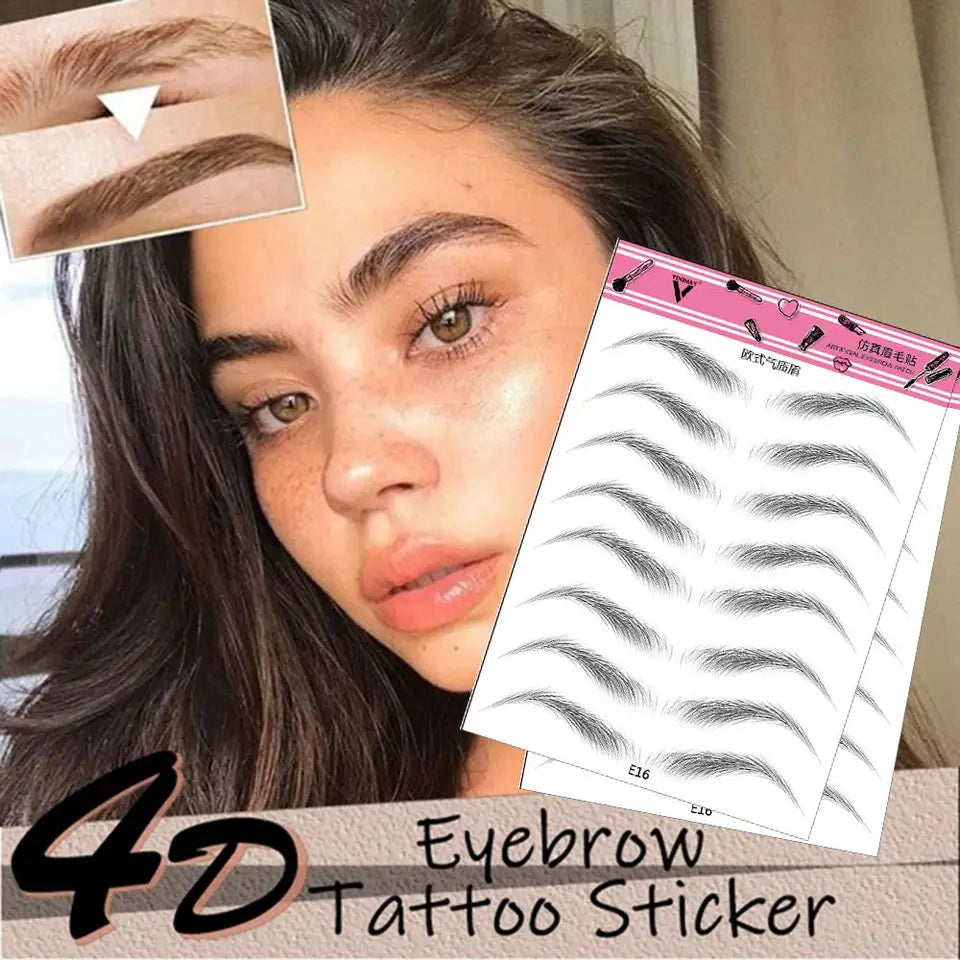 4D Hair-like Eyebrow False Eyebrows Tattoo Sticker Authentic Makeup Water-based Waterproof Brow stickers Cosmetics Makeup