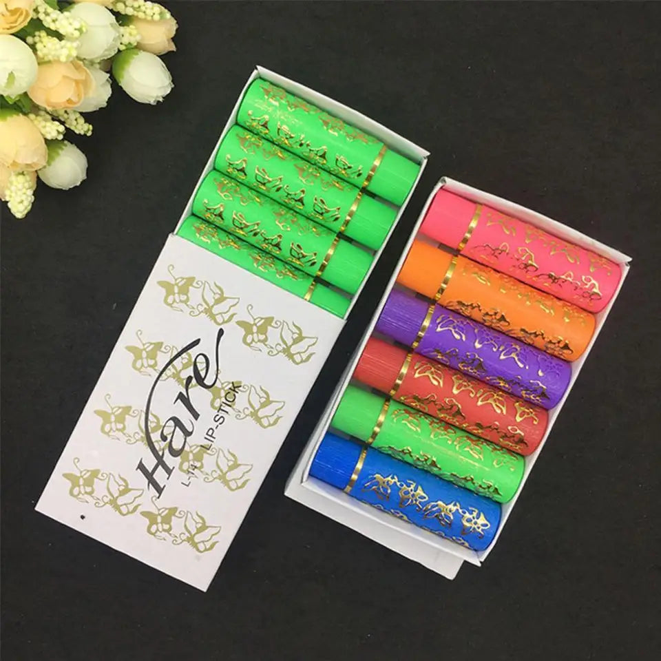 6Pcs/Lot Magic Spotting Fashion Style Color Lipstick  Color Long Lasting Lip Liner Tube Butterfly  Lipstick Cosmetics Makeu