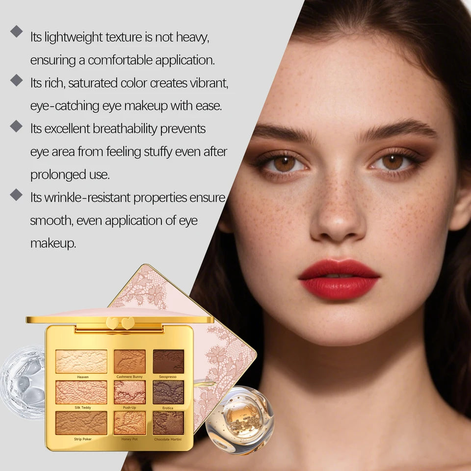 9 Color Multifunctional Makeup Palette Glitter Eye Shadow Shimmer Pallet Highlighter Powder Brush Beauty Kit Eye Cosmetic 12g
