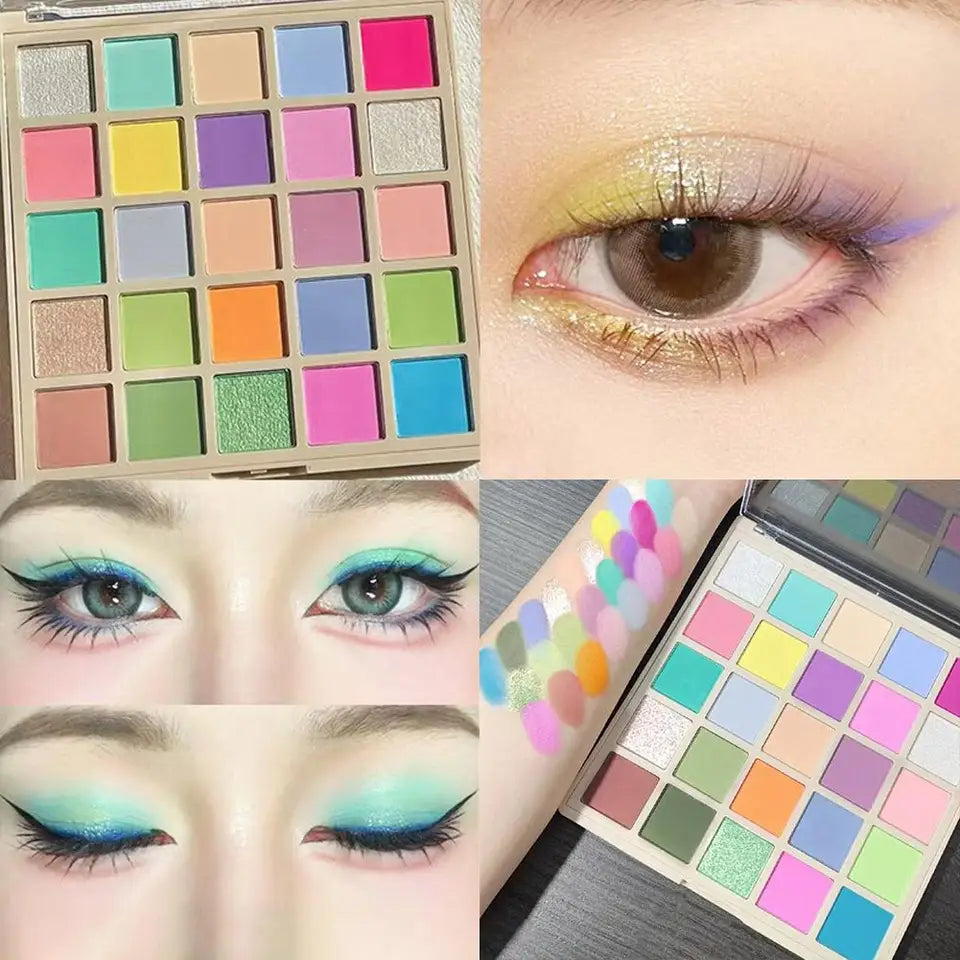 25 Color Eyeshadow Palette Pearlescent Matte Highly Waterproof Shadow Powder Colored Makeup Cosmetics Eye Color I5O7
