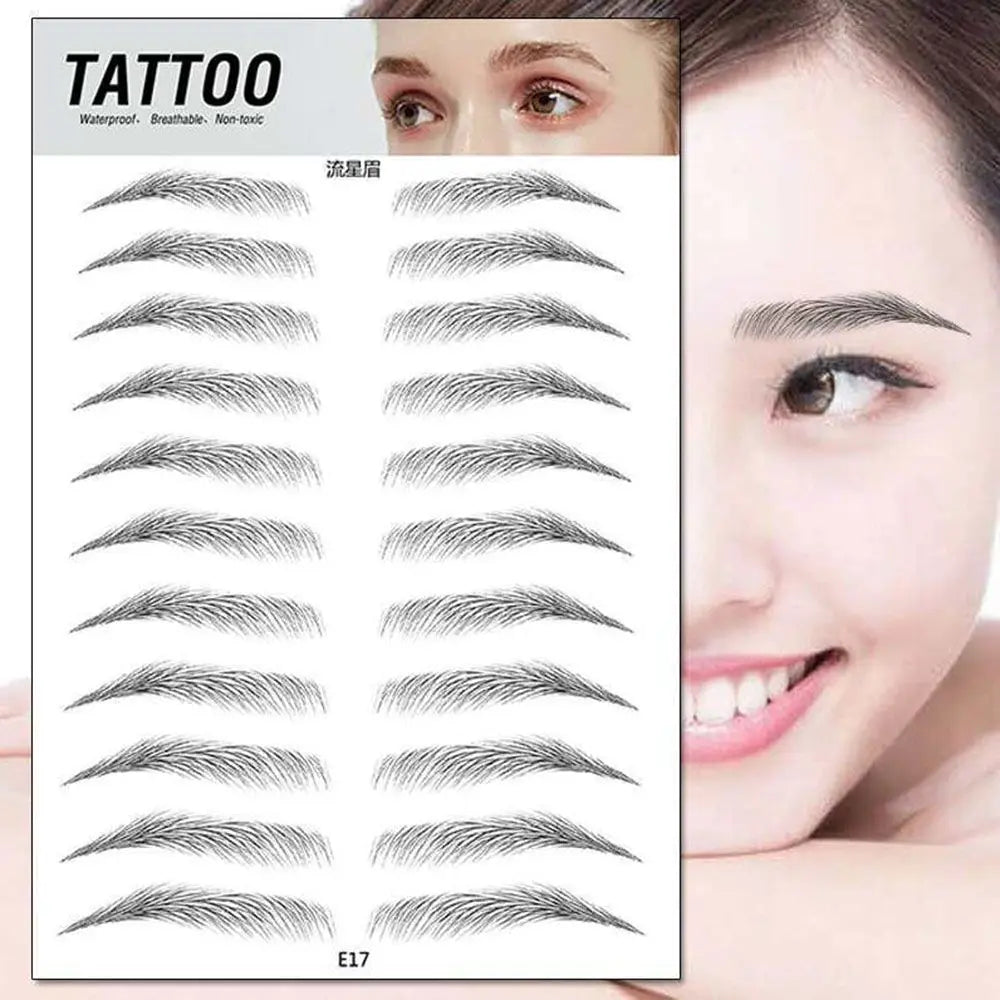 4D Hair-like Eyebrow False Eyebrows Tattoo Sticker Authentic Makeup Water-based Waterproof Brow stickers Cosmetics Makeup