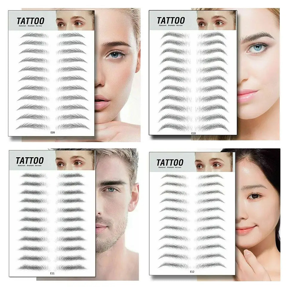 4D Hair-like Eyebrow False Eyebrows Tattoo Sticker Authentic Makeup Water-based Waterproof Brow stickers Cosmetics Makeup