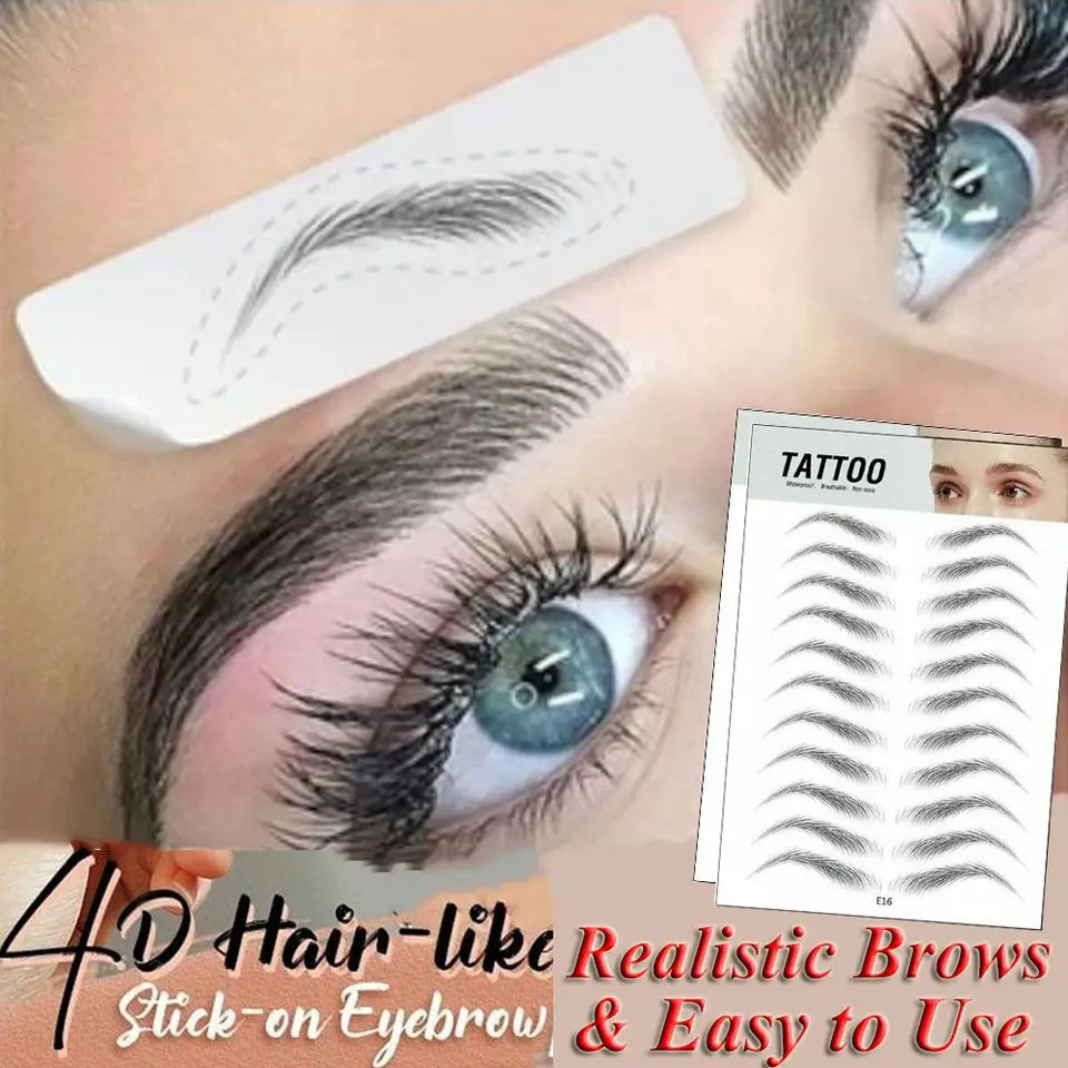 4D Hair-like Eyebrow False Eyebrows Tattoo Sticker Authentic Makeup Water-based Waterproof Brow stickers Cosmetics Makeup