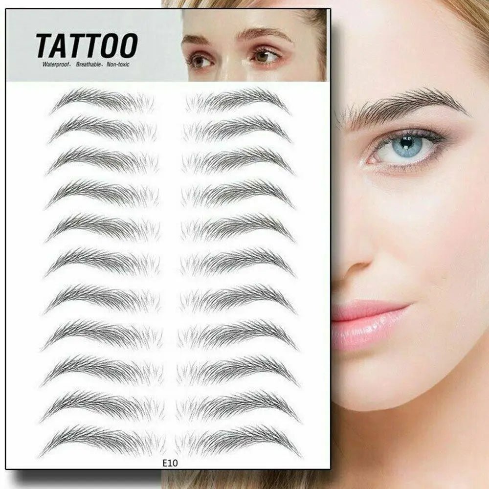 4D Hair-like Eyebrow False Eyebrows Tattoo Sticker Authentic Makeup Water-based Waterproof Brow stickers Cosmetics Makeup