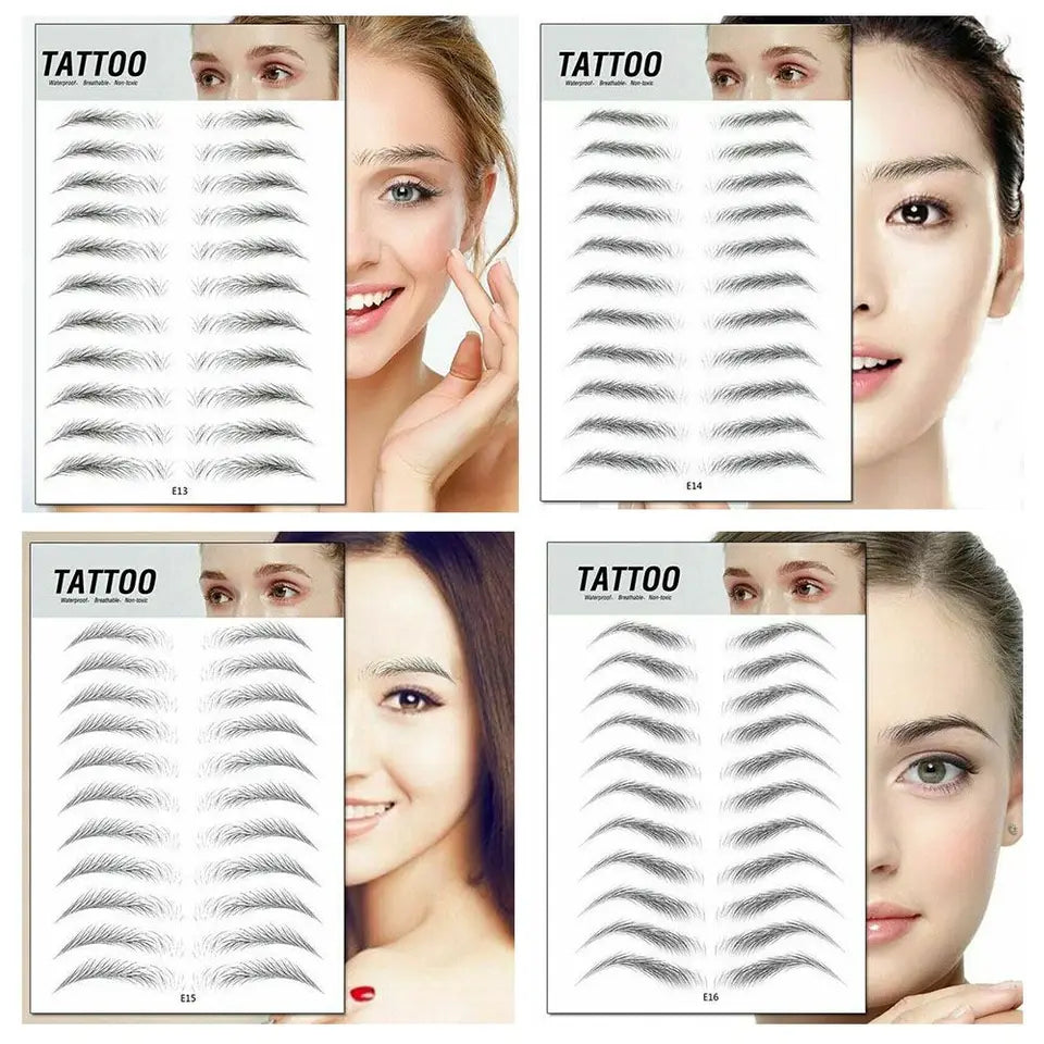 4D Hair-like Eyebrow False Eyebrows Tattoo Sticker Authentic Makeup Water-based Waterproof Brow stickers Cosmetics Makeup