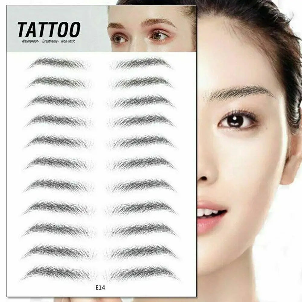 4D Hair-like Eyebrow False Eyebrows Tattoo Sticker Authentic Makeup Water-based Waterproof Brow stickers Cosmetics Makeup