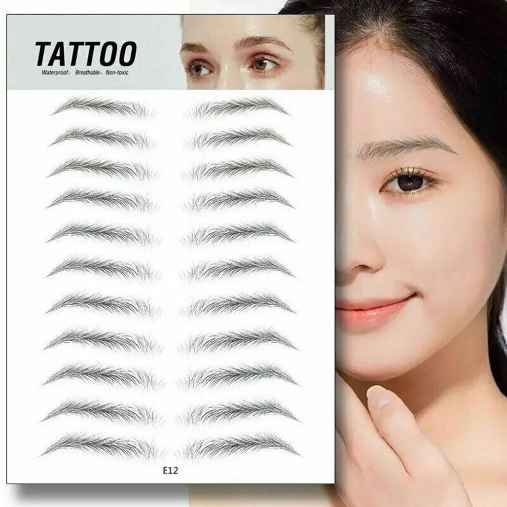 4D Hair-like Eyebrow False Eyebrows Tattoo Sticker Authentic Makeup Water-based Waterproof Brow stickers Cosmetics Makeup