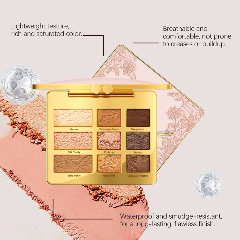 9 Color Multifunctional Makeup Palette Glitter Eye Shadow Shimmer Pallet Highlighter Powder Brush Beauty Kit Eye Cosmetic 12g