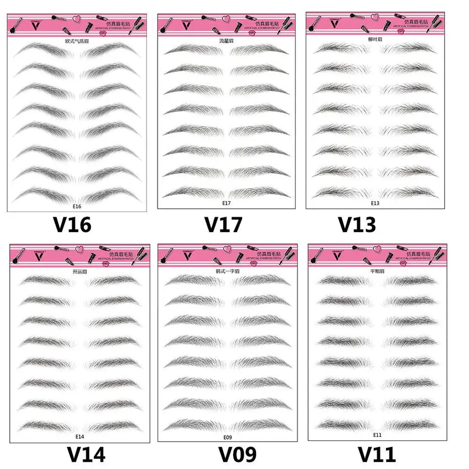 4D Hair-like Eyebrow False Eyebrows Tattoo Sticker Authentic Makeup Water-based Waterproof Brow stickers Cosmetics Makeup